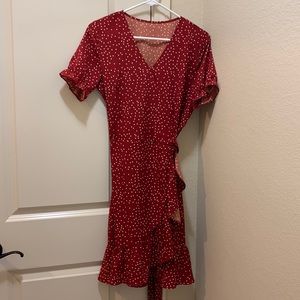 Red polka dot dress